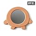 BT21 SHOOKY Character Small Silicone Travel Handheld Hand Mirror for Women and Girls, Brown