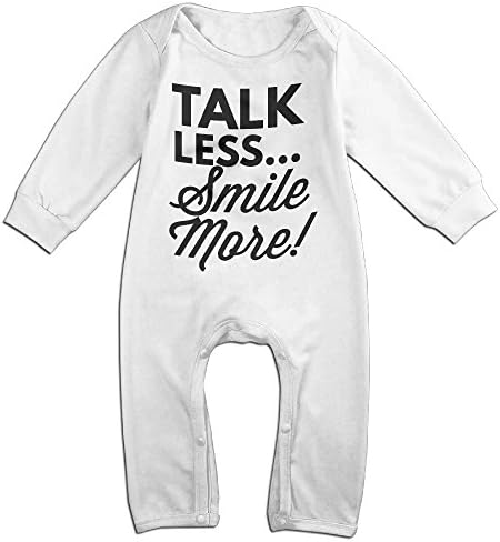 Baby Girls Boys Talk Less Smile More Long Sleeve Climb Romper 18 Months White