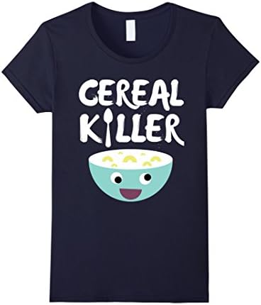Womens Funny Cereal Killer T-Shirt Small Navy