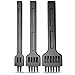 Icobbler 2019 New Profession Leather Hole Punch Tools Cutting Stitch for Wallet Belt, Round Punch DIY Die Chisel Leathercraft Sewing Kit 2/4/6 Tooth 3Pcs Set (4mm Hole Spacing, 1mm Diameter, Black)
