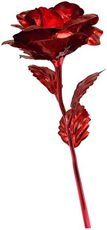 ONER Creative Mother's Day Gift 24K Gold Foil Rose Flower Full Blossom Presents, Romantic Gift for Her with Box, Handcrafted &amp; Love Last Forever (Red)