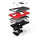 Zizo Bolt Series compatilbe with LG V20 Case Military Grade Drop Tested with Tempered Glass Screen Protector, Holster, Kickstand Black RED