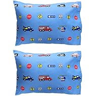 EVERYDAY KIDS Toddler Fitted Sheet and Pillowcase Set - Soft Microfiber, Breathable and Hypoallergenic Toddler Sheet Set (Rescue 2 Pack Toddler Pillowcase)