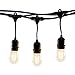 Hyperikon LED Outdoor Commercial String Lights, 48ft with 15 Hanging Sockets, 2W LED S14 LED Bulbs Included - Weatherproof Vintage Edison String Lights for Patio, Backyard, Party Wedding Decoration