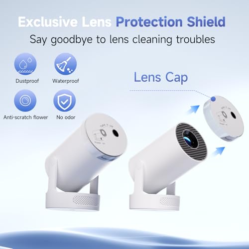 Magcubic HY300pro+ 4K Projector, Projector with Android 14 and Auto Trapezoidal Correction, WiFi 6 and Bluetooth 5.4, 180° Rotation, 5W Speaker