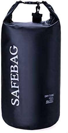 HC &amp; ABELE SAFEBET Waterproof Dry Bags for Boating, Kayaking, Fishing, Rafting, Swimming, Camping and Snowboarding - 5L/10L/20L, 8 Colors (Black, 5L)