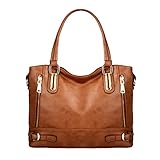 AB Earth Women Ladies PU Leatherette Handbags Casual Daily Crossbody Shoulder Bag, M866 (Brown)