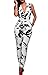 Mr.Seven Womens Sleeveless Deep V-neck Floral Printed Long Pants Jumpsuits Rompers