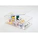 mDesign Storage Box Organizer for Vitamins, Supplements, Health Products - Set of 2, Medium Divided, Clear