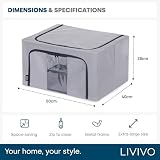 LIVIVO Set of 3 Storage Bags Boxes Organiser with Double Openings 56L Clear view 10