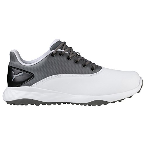 Puma golf men s grip fusion golf shoe, white/quiet shade/black, 1…