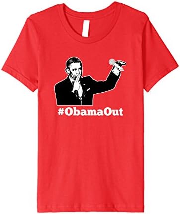 Kids Obama Out - #ObamaOut Mic Drop Funny Fitted T-Shirt 10 Red