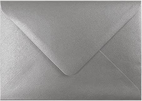 C5 Metallic Silver C5 Coloured Envelopes for A5 Greeting Cards Wedding Invitation Crafts 162x229mm- Pack of 10 envelopes (Metallic Silver)