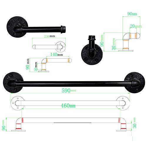 Diwhy Industrial Pipe Bathroom Hardware Fixture Set by Pipe Decor 3