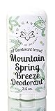 Men's Organic & Natural Deodorant That Naturally Detoxes - Mountain Springs Scent - W/Organic Non-GMO Ingredients - For Men - Teens - NO: Sulfates, Pthalates, Parabens, Aluminum or Dyes