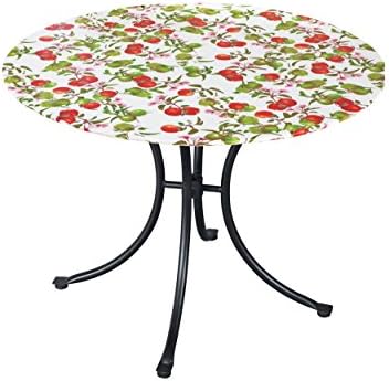 Deluxe Fitted Tablecloths - Round Tablecloth (Fits tables up to 48" diam.) (Red Apple)