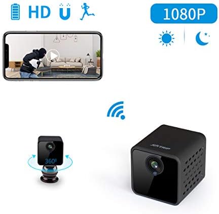 Spy Hidden Camera WiFi JOYTRIP Wireless HD 1080P Large Capacity Battery Spy Hidden Cam Home Security Nanny Cam with Cell Phone App/Motion Detection/Night Vision for iPhone/Android (Black-Q21)
