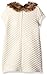 Nautica Girls' Double Knit Quilted Dress with Faux Fur Collar