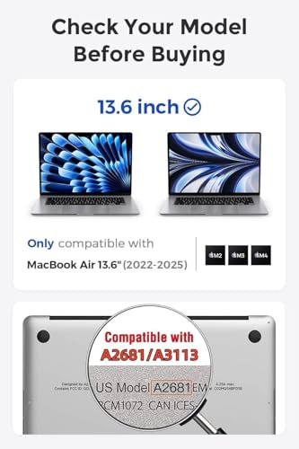 Ssumght [2-Pack] Magnetic Privacy Screen for Macbook Air 13.6 & 13 Inch (2022-2025, M2, M3, M4, Pro, Max), Removable Laptop Screen Privacy Shield, Anti Blue Light Glare Filter for Mac Air 13.6" Laptop