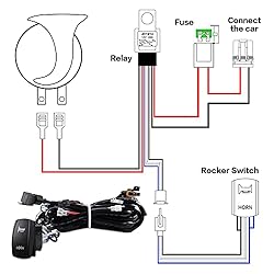 RZR Horn Kit UTV Horn with Button Rocker Switch LED