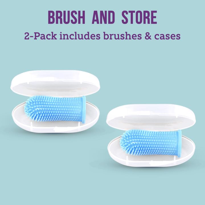 Baby Toothbrush, 360 Degree Bristle Silicone Baby Toothbrush 6 to 12 Months, and Toddler Toothbrushes 1-2, Set of 2 - Clear