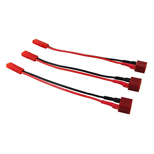 OliYin 3pcs Female Deans T-Plug to Female JST Connector Adapter 10cm 20awg Wire(Pack of 3)