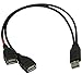 USB 2.0 A Male Plug to 2 Dual USB A Female Jack Y Splitter Hub Adapter Cable One Port for Charging & Data Sync Another Only for Charging(USB M-2F,0.5m)
