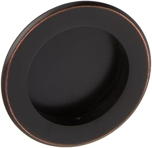 Round Flush Sliding Door Pull - Oil Rubbed Bronze