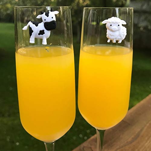 Barnyard Animal Wine Charms - Magnetic Glass Markers and Identifiers Set of 6 by Simply Charmed - Thumbnail 6