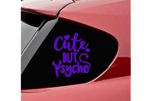 SLAP-ART Cute but Psycho Vinyl Decal Sticker (Purple)