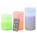 Top Race Flameless Candles Set of 3 Flickering LED Candles Real Wax Color Changing Candles Flameless Candle Lights Battery Operated with Remote & Timer – Set of 3