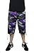 Access Men's Camouflage Cargo Shorts with Belt 42 Black-Purple