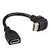 Bluwee HDMI Extension Cable - High Speed 90-Degree Angle HDMI Male to Female Extension Wire Cord - Gold Plated Plugs, Black (0.5FT)