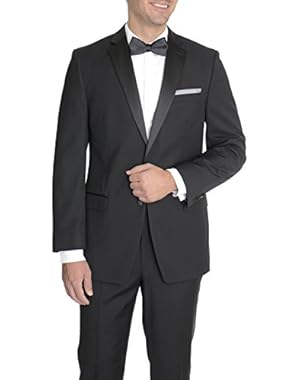 Calvin Klein Slim Fit Solid Black Two Button Tuxedo Tux Suit