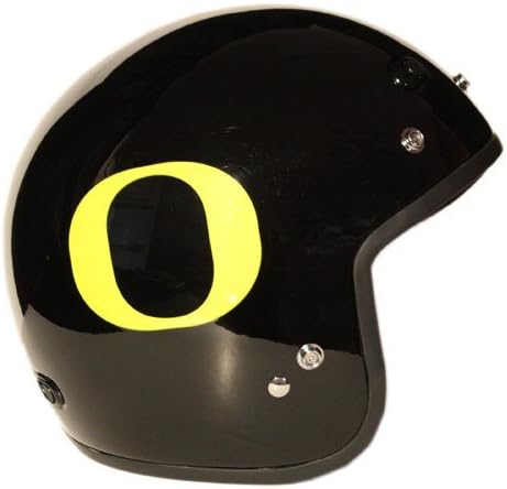 Motorcycle Helmet – University of Oregon Ducks – Three Quarter Shell DOT approved Limited Edition Merchandise – Officially Licensed Collegiate Custom Logo Helmets – College Biker Scooter Riding Gear - One of a kind UO product – WTD and Ride with U of O Duck Pride by FanRider - Medium