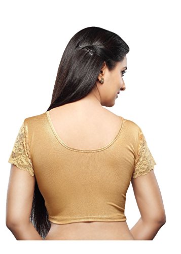 Saris and Things Gold Shimmer Strechable Ready-made Saree Blouse Choli - Image 3