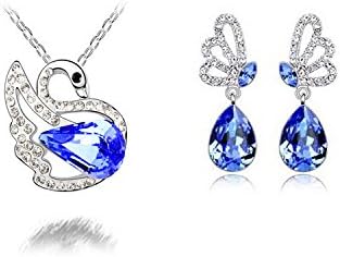 Bling Beauty Jewellery Fashion Women Sterling Silver Swan Pendant Necklace Era Stud Jewelry A B