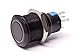 mod/smart Blue Illuminated Bulgin Style Momentary Vandal Switch - 22mm -Black Housing - Ring Illumination