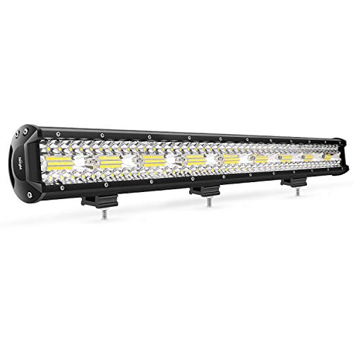 Nilight 18025C-A 26Inch 540W Triple Row Bar 50000LM Flood Spot Combo Beam Driving Boat Led Off Road Lights for Trucks Jeep UTV ATV, 2 Years Warranty, White