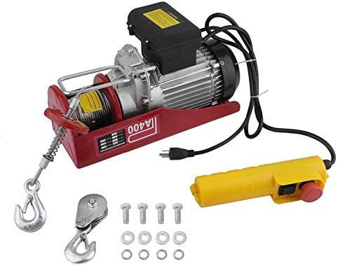 120V Garage Auto Shop Overhead Lift 880lbs Mini Electric Wire Hoist Remote Control Crane Equipment Lifting Tool US Plug