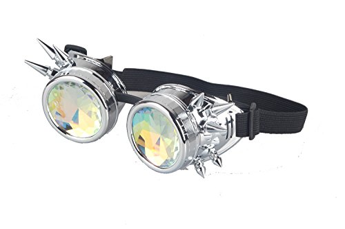 Kaleidoscope Rave Rainbow Crystal Lenses Vintage Goggles Glasses - Thumbnail 3