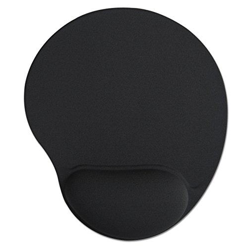 Ergonomic Mouse Pad With Gel Wrist Rest Support, Lycra Covering And Non-Slip PU Base (Black)