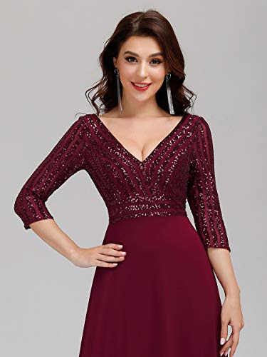 Ever-Pretty-Abito-da-Cerimonia-Elegante-Manica-Lunga-Scollo-a-V-con-Paillettes-Linea-ad-A-Chiffon-Donna-00751
