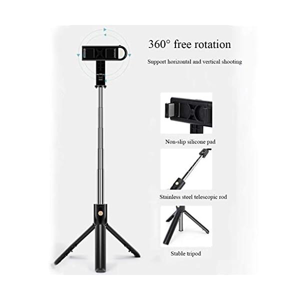 Selfie Stick Bluetooth Aluminium All-in-one Ausziehbares Selfie Stick Stativ Mit Kabelloser Fernbedienung Geeignet Für… – Bild 4