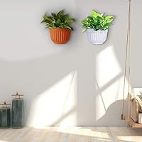Modern Wall Hanging Plastic Flowers Planter Colorful Plant Succulent Rattan Hanger Mounted Pots With Hooks For Home Office Garden Porch Balcony Wall Decor Indoor Outdoor With Extra Bonus Set Of 4 Buy