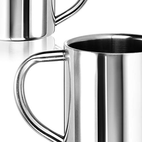 com-four® 2x Edelstahl Thermobecher - 180 ml je Becher - Isolierbecher doppelwandig - Kaffeetasse bruchsicher - Thermo-Trinkbecher - Camping Becher - Tasse - BPA-frei (180ml) – Bild 5