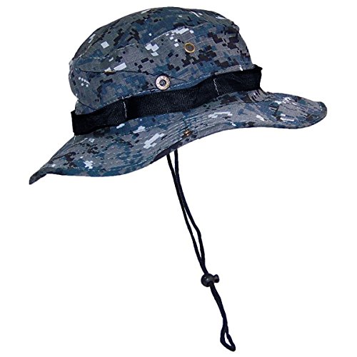 UZZO Camouflage Ripstop Floppy/Bucket Summer Hat with Snap Up Sides With 1Free Keying (Head circumference: 59CM, Police Digital Camo)