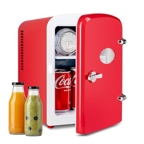 HealSmart 4L Mini Fridge with Observation Window, 6 Can Capacity, Freon-Free an…