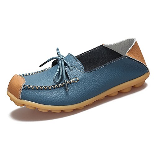 Robert Reyna Fashion Women Flats 4Colors Loafers Slip On Women's Flat XD127 blue 9