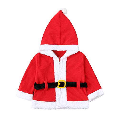 Infant Newborn Baby Girls Boys Santa Christmas Fleece Hoodie Tops